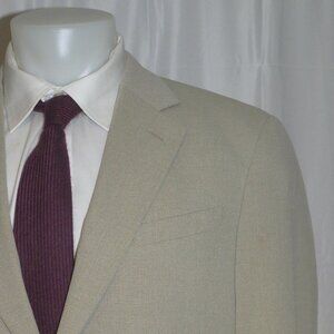 Armani Collezioni Light Beige Weave Cotton Blend Two Button Suit 42R